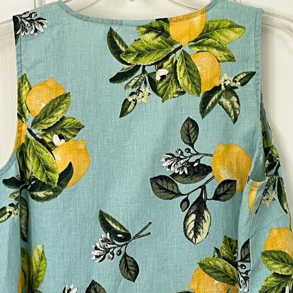J. Jill Love Linen Lemon Print A Line Shift Dress Cottagecore Beachy Novelty MP - Picture 9 of 16